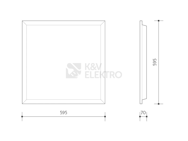 Obrázek produktu LED panel hranatý vestavný čtvercový 50W neutrální Panlux PN22300001 6