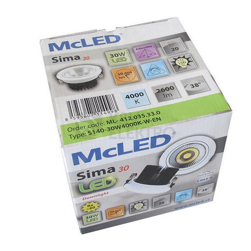 Obrázek produktu  Podhledové LED svítidlo McLED Sima 30 30W 4000K ML-412.035.33.0 1