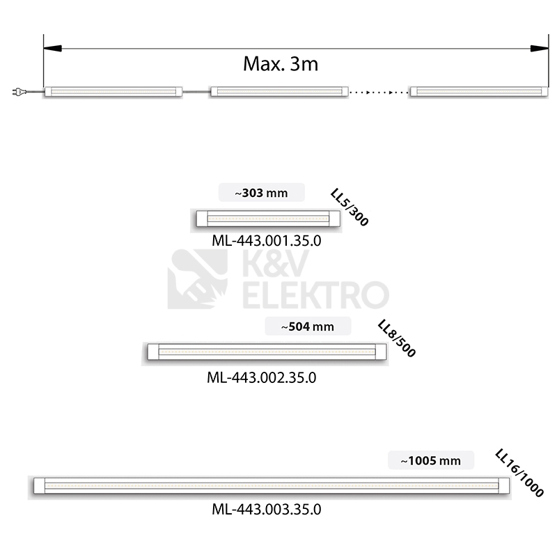 Obrázek produktu  LED svítidlo McLED 16W 4000K neutrální bílá 24V délka 1005mm ML-443.003.35.0 8