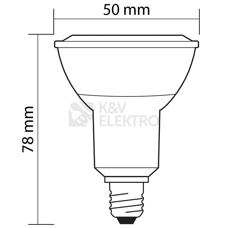 Obrázek produktu LED žárovka E14 PAR16 McLED 5W (35W) teplá bílá (2700K), reflektor 36° ML-312.073.99.0 5