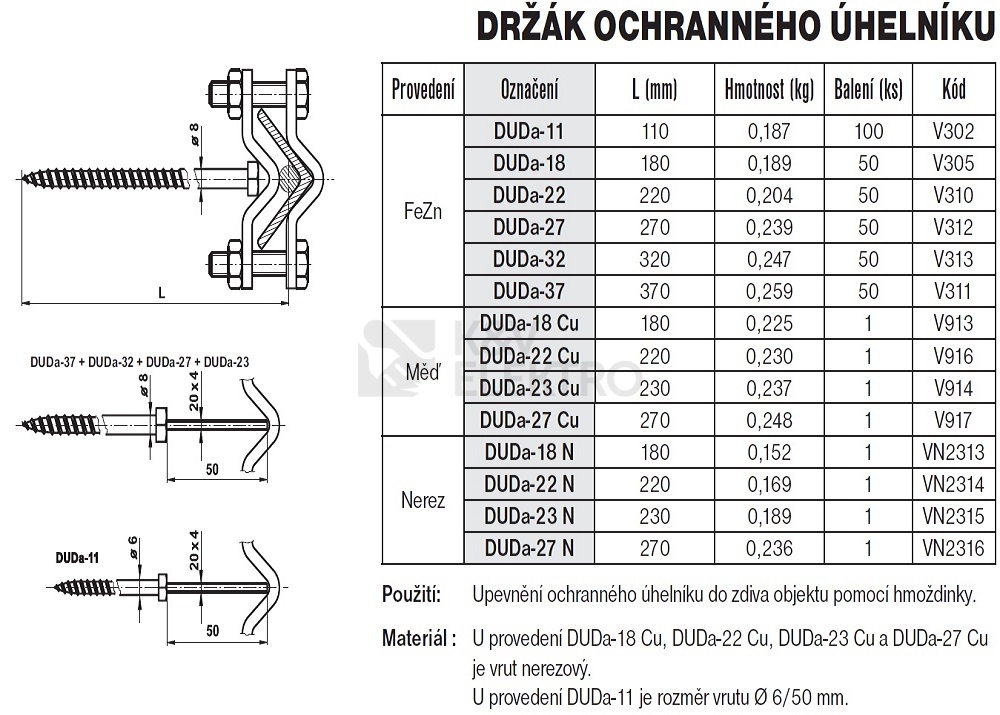 Obrázek produktu Držák ochranného úhelníku do dřeva DUDa-37 TREMIS V311 1