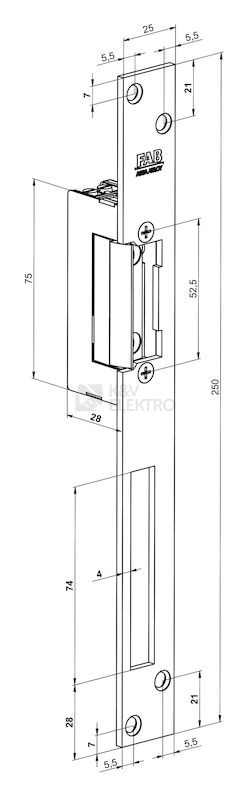 Obrázek produktu Elektrický zámek dveří FAB BEFO 31211 12V DC reverzní 1