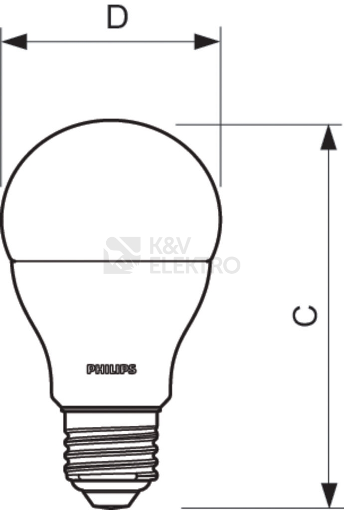 Obrázek produktu LED žárovka E27 Philips A60 10,5W (75W) teplá bílá (3000K) 2