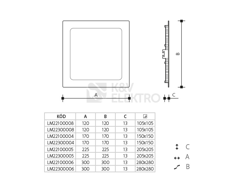 Obrázek produktu Svítidlo downlight THIN vestavné hranaté 12W 3000K teplá bílá LEDMED LM22100004 1