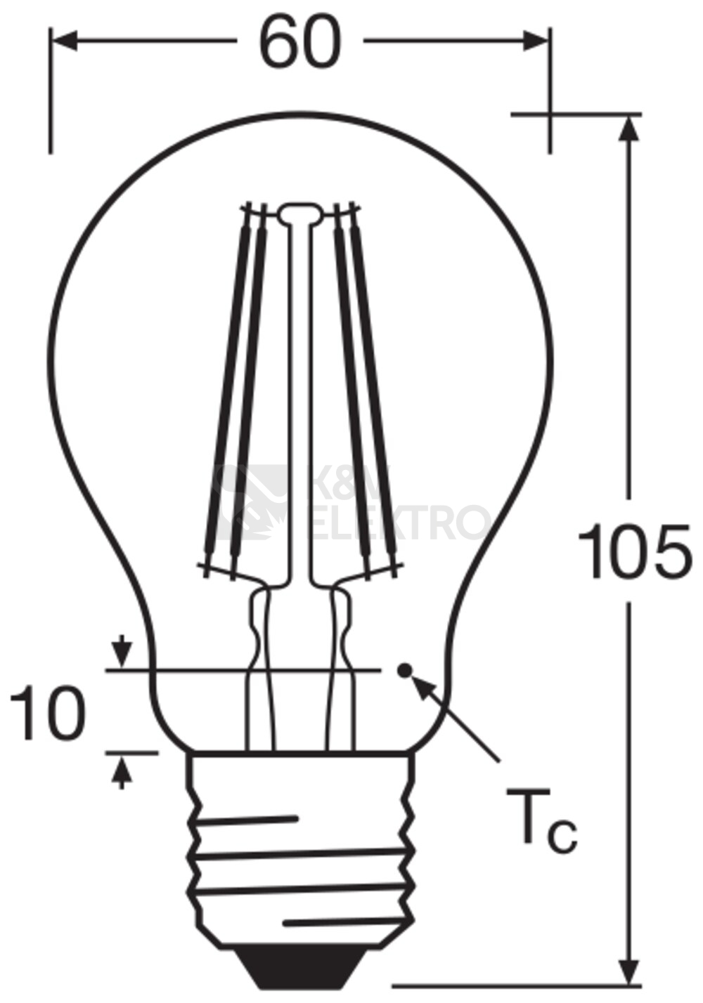 Obrázek produktu LED žárovka E27 OSRAM Filament CLA FIL 7,5W (75W) teplá bílá (2700K) 5