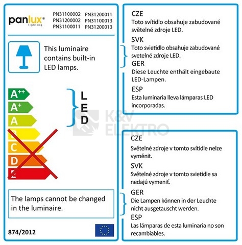 Obrázek produktu LED svítidlo Panlux Gentleman PN31200002 studená bílá 6000K 5