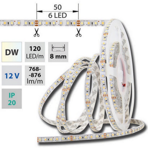 LED pásek McLED 12V teplá+studená bílá š=8mm IP20 9,6W/m 120LED/m SMD3528 ML-122.630.60.0