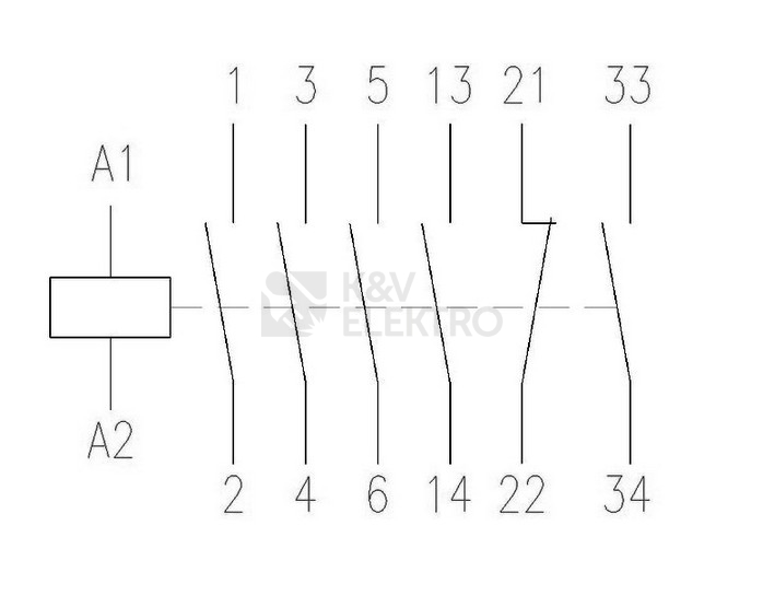 Obrázek produktu  Stykač EATON DILM12-21(230V50HZ,240V60HZ) 12A 2NO+1NC 276900 2