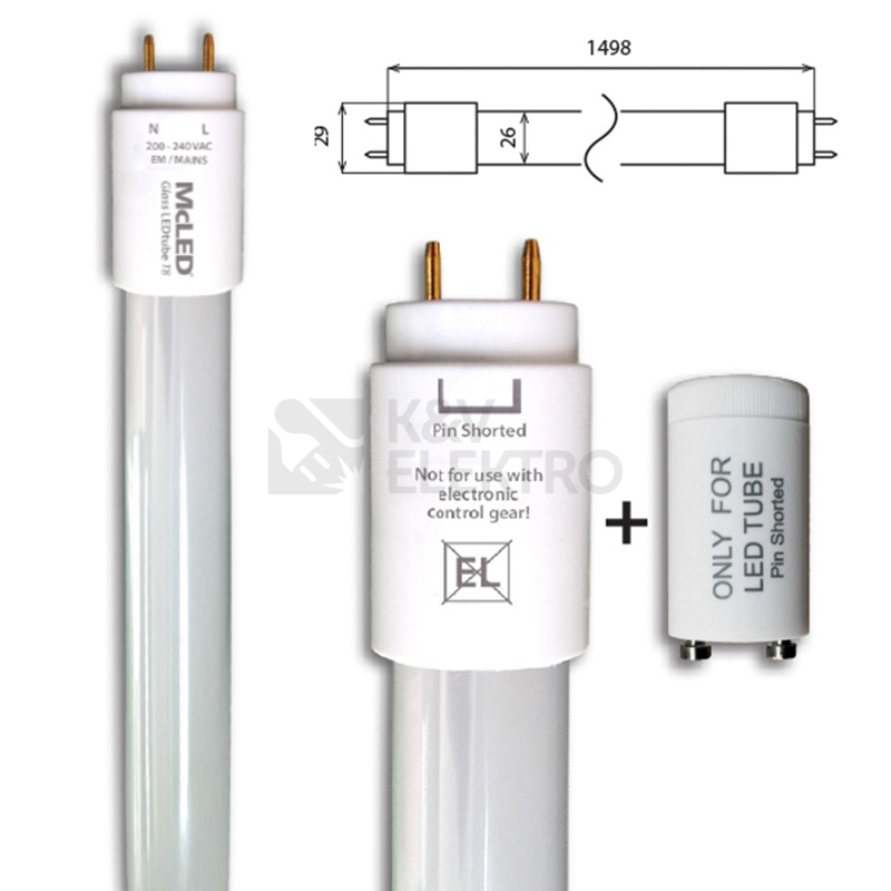 Obrázek produktu LED trubice zářivka McLED GLASS LEDTUBE 150cm 23W (58W) T8 G13 neutrální bílá ML-331.008.89.0 5