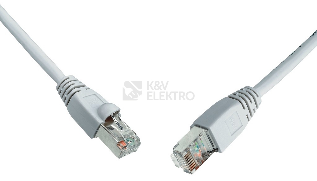 Obrázek produktu Síťový datový kabel Solarix C6A-315GY-0,5MB CAT6A SFTP 0,5m (patchkabel) 0