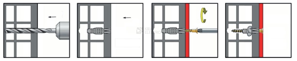 Obrázek produktu Hmoždinky uzlovací Eleman UH-L 10x61 s límcem 1734430 (50ks) 1