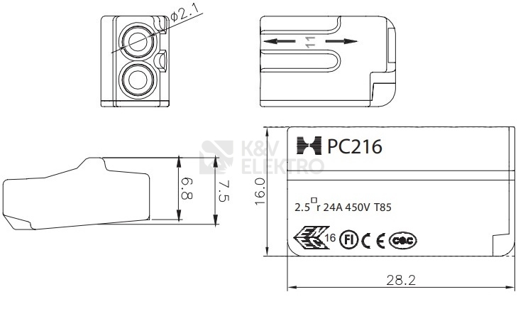 Obrázek produktu  Svorka krabicová Eleman PC216-P 6X2,5 1004684 2