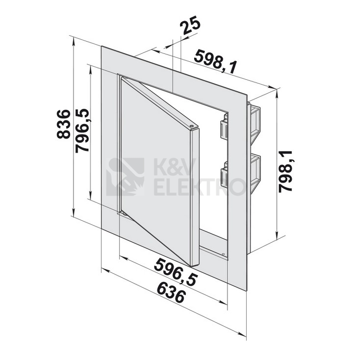 Obrázek produktu Kovová revizní dvířka VENTS DM 600x800mm bílá 1009819 1