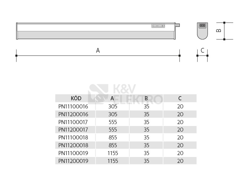 Obrázek produktu Svítidlo LINETA LED kuchyňské 11W teplá bílá Panlux PN11100018 3