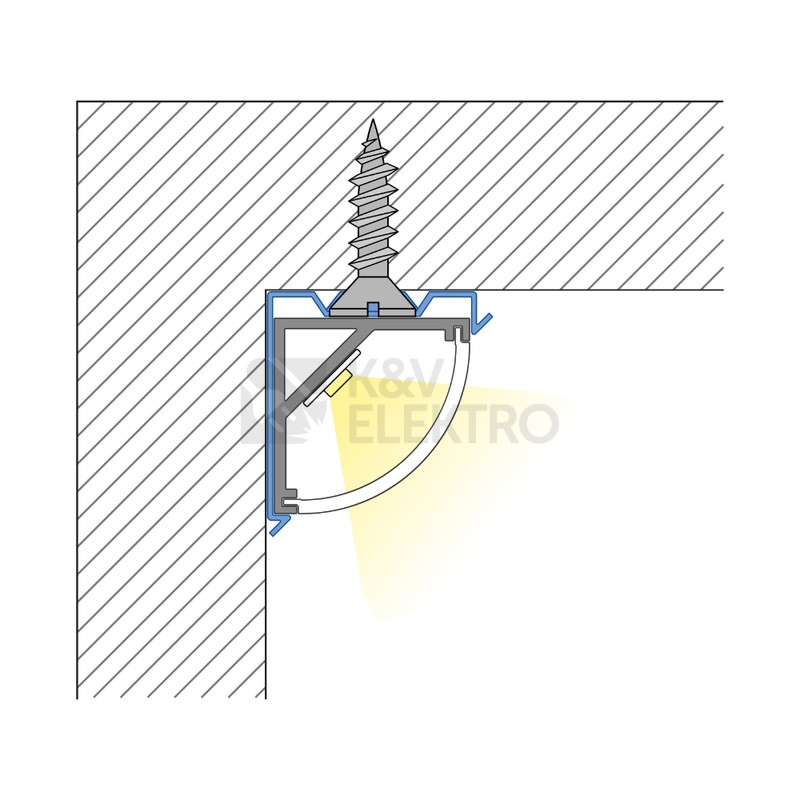Obrázek produktu Rohový hliníkový profil McLED RS 16x16mm s čirým difuzorem 1m ML-761.043.02.1 10