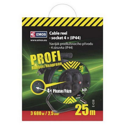 Obrázek produktu Gumový prodlužovací kabel na bubnu 4zásuvky 25m EMOS P084253 3