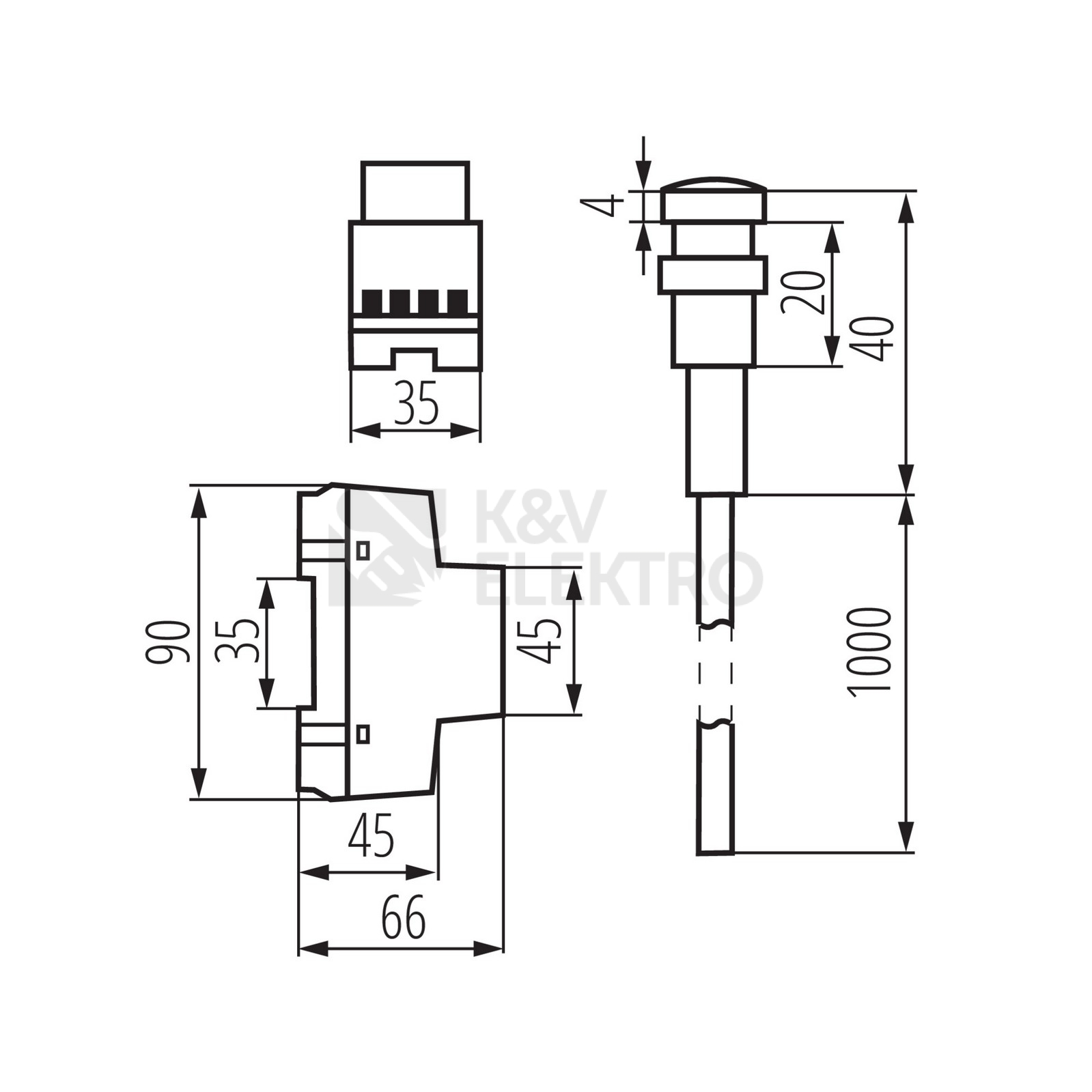 Obrázek produktu Soumrakové čidlo Kanlux AZ-10A TH 35 22370 1