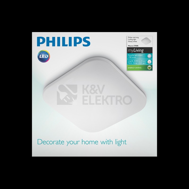 Obrázek produktu LED nástěnné a stropní svítidlo Philips Mauve 1700lm, 2700K, 322x322mm 8