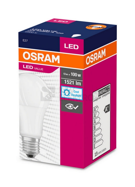 Obrázek produktu LED žárovka E27 OSRAM VALUE CLA FR 13W (100W) studená bílá (6500K) 1
