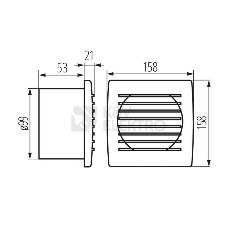 Obrázek produktu Axiální koupelnový ventilátor Kanlux TWISTER AERO 100B 70970 1