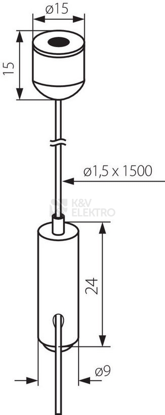 Obrázek produktu Ocelové lanko pro zavěšení svítidel Kanlux ROPE-NT 150 SINGLE 07871 1