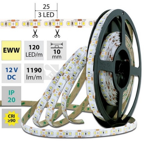 LED pásek McLED 12V teplá bílá š=10mm IP20 14W/m 120LED/m ML-121.367.60.0 (5m)