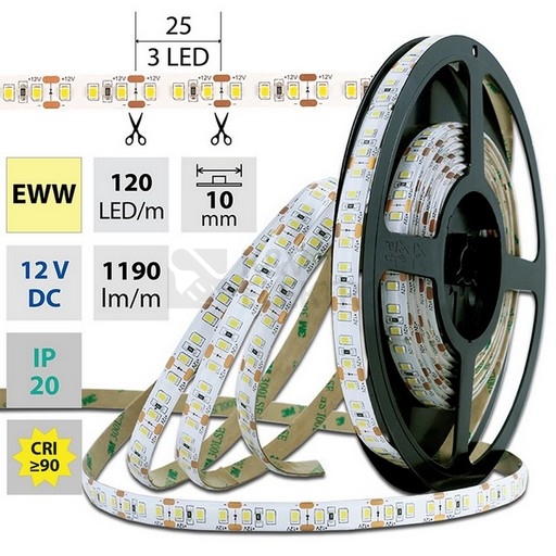 Obrázek produktu LED pásek McLED 12V teplá bílá š=10mm IP20 14W/m 120LED/m ML-121.367.60.0 (5m) 0