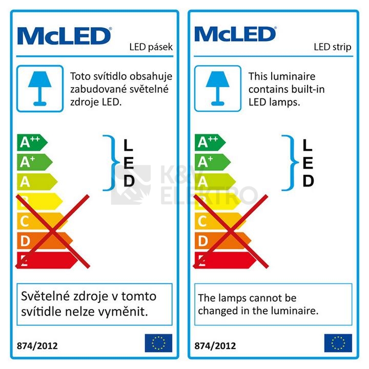 Obrázek produktu LED pásek McLED 12V teplá bílá š=10mm IP20 14W/m 120LED/m ML-121.367.60.0 (5m) 10