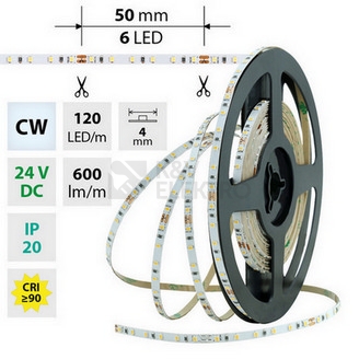 Obrázek produktu  LED pásek McLED 24V studená bílá š=4mm IP20 7,2W/m 120LED/m SMD2216 ML-126.732.60.0 11