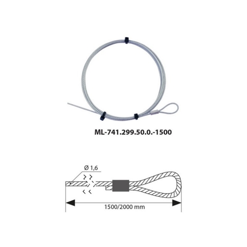 Závěsné ocelové lanko 1,5m McLED ML-741.299.50.0-1500