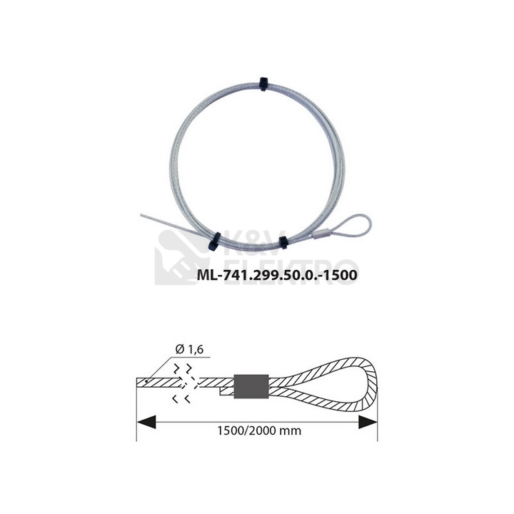 Obrázek produktu  Závěsné ocelové lanko 1,5m McLED ML-741.299.50.0-1500 0