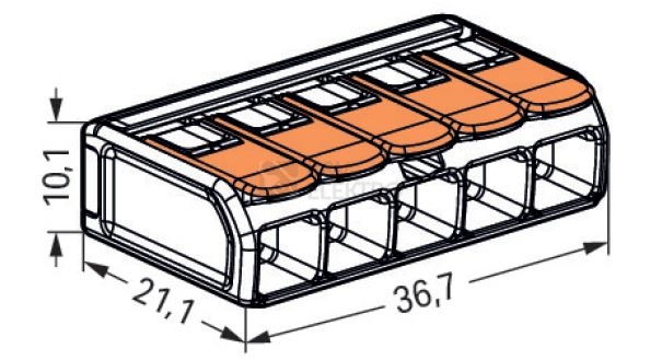 Obrázek produktu  Svorka WAGO 221-615 5x6 s páčkou 1