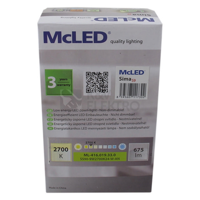 Obrázek produktu Přisazené LED svítidlo McLED Sima S9 9W 2700K ML-416.019.33.0 3