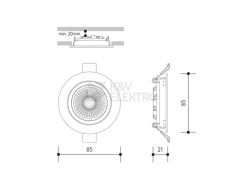 Obrázek produktu Podhledové LED svítidlo Panlux VP COB 6W 3000K bílá PN14100004 2