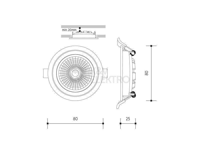 Obrázek produktu Podhledové LED svítidlo Panlux VP COB 6W 3000K bílá PN14100004 5