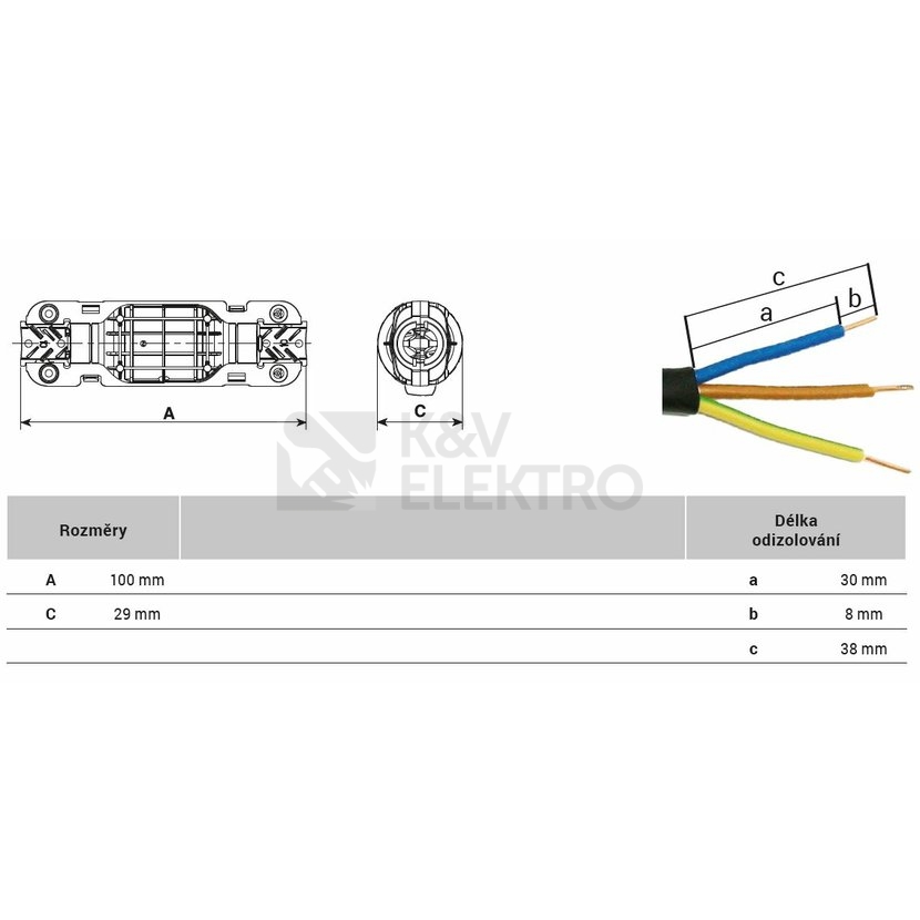 Obrázek produktu Kabelová spojka gelová PAGURO 5650/3 IP68 3x2,5mm2 1005622 1