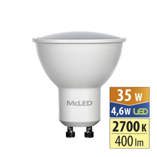 LED žárovka GU10 McLED 4,6W (35W) teplá bílá (2700K), reflektor 100° ML-312.148.87.0