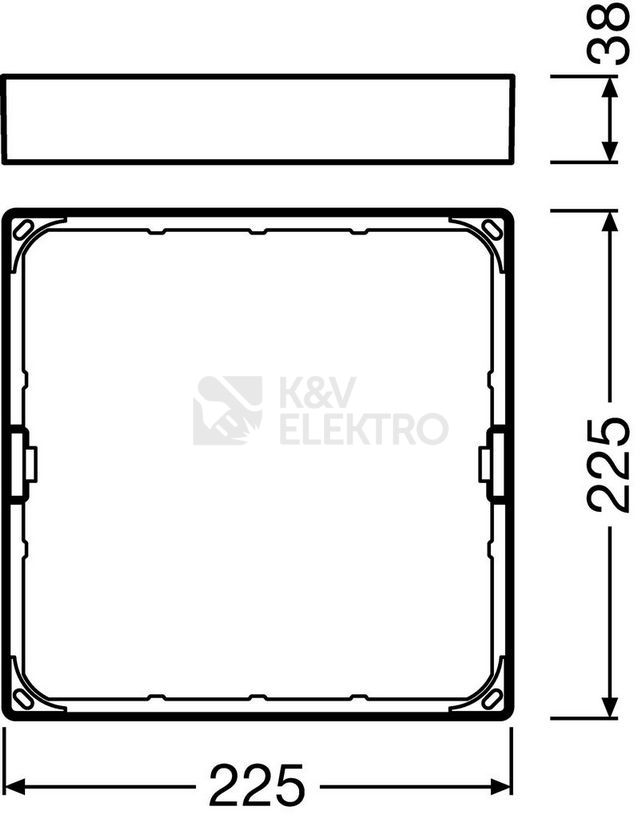 Obrázek produktu  Rámeček pro přisazenou montáž svítidel LEDVANCE Slim Square 210mm 4058075079434 2