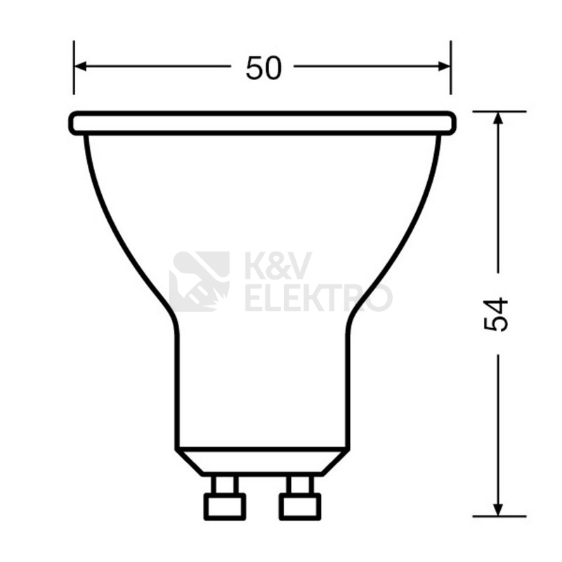 Obrázek produktu LED žárovka GU10 PAR16 OSRAM VALUE 3,2W (35W) teplá bílá (2700K), reflektor 120° 3