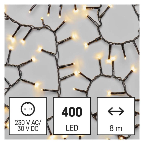 Vánoční osvětlení EMOS D4BW02 ZY2035T 400LED řetěz ježek 8m teplá bílá s časovačem