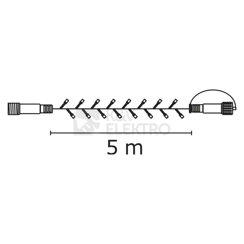 Obrázek produktu Propojovací vánoční řetěz bez zdroje EMOS Connecting D2AC02 ZY2156 50LED 5m studená bílá 5