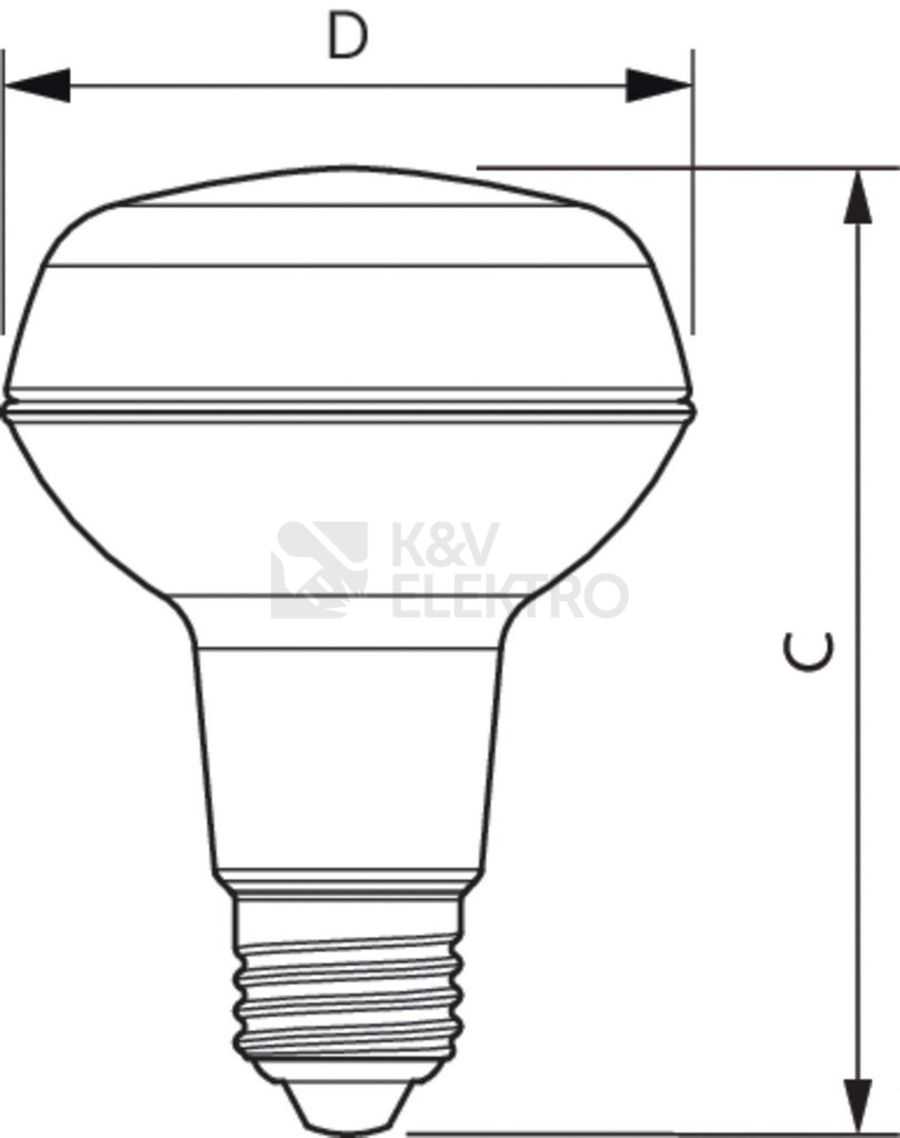 Obrázek produktu LED žárovka E27 Philips R80 8W (100W) teplá bílá (2700K), reflektor 36° 2