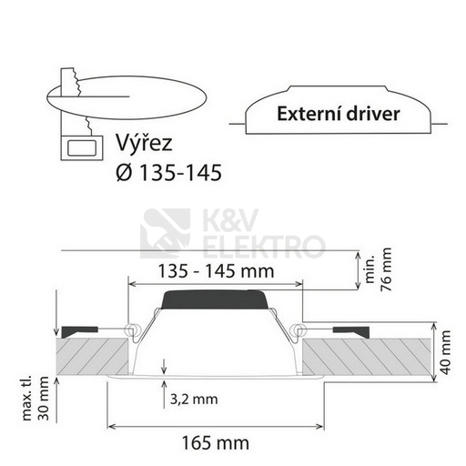 Obrázek produktu Podhledové LED svítidlo Faro RN18 18W 3000K IP44 ML-412.133.32.0 2