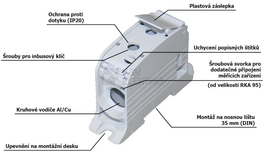 Obrázek produktu Univerzální připojovací svorka RKA 50 1/6 L G 150A šedá 1006024 3