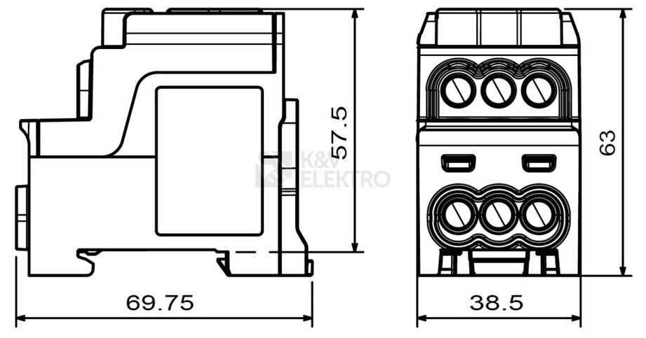 Obrázek produktu Svorkovnice pro rozdělení fází UVB 200 L B 1P 080030-3-4 hnědá 1006067 2