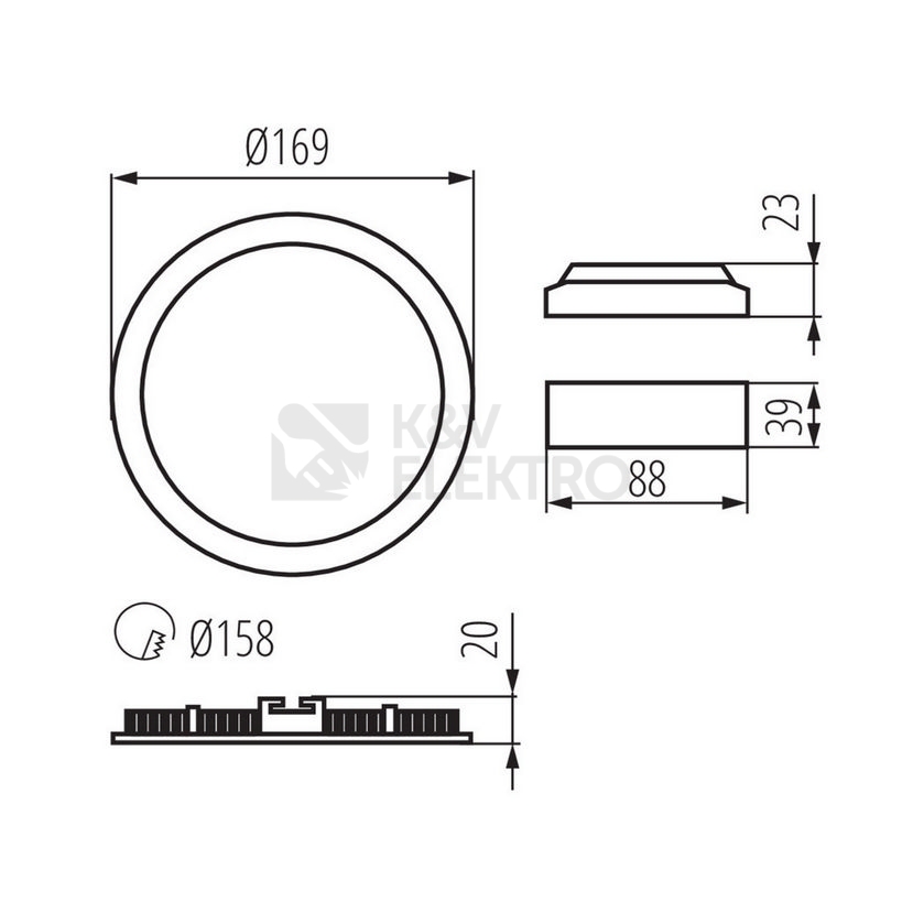 Obrázek produktu Podhledové LED svítidlo Kanlux ROUNDA V2LED12W-NW-W neutrální bílá 28931 7