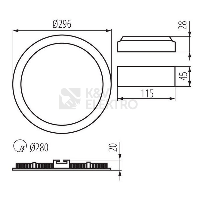 Obrázek produktu  Kulatý LED panel Kanlux ROUNDA V2LED24W-NW-W neutrální bílá 28936 7