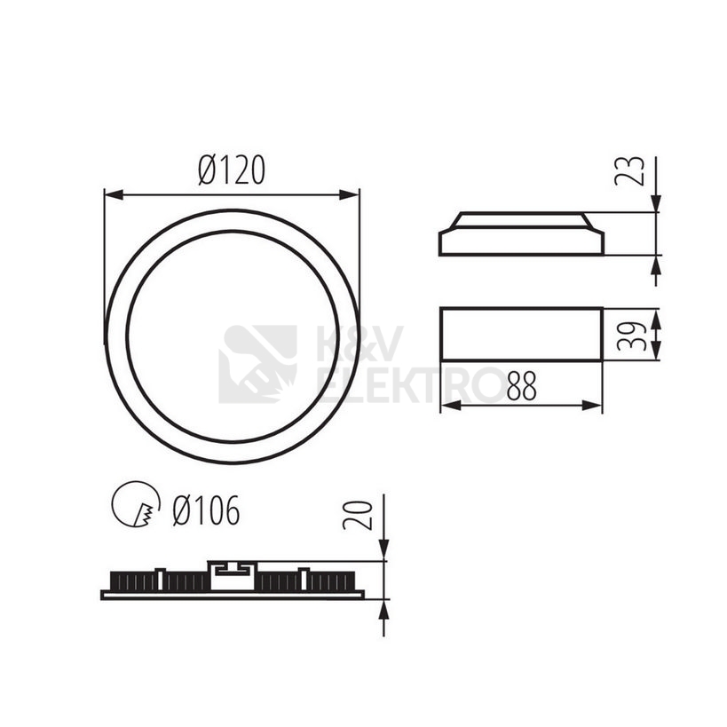 Obrázek produktu Podhledové LED svítidlo Kanlux ROUNDA V2LED7W-NW-W neutrální bílá 28937 7