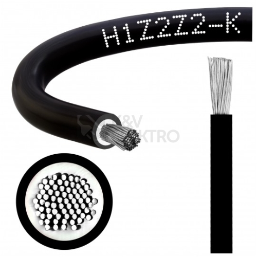 Solární kabel černý H1Z2Z2-K 4 SW 4mm2 metráž