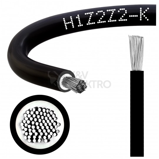 Obrázek produktu Solární kabel černý H1Z2Z2-K 4 SW 4mm2 metráž 0